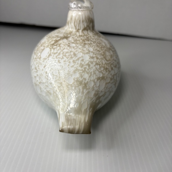 Oiva Toikka White Speckled Willow ArtGlass Bird Finland Nuutajarvi Signed/Label - Picture 5 of 12